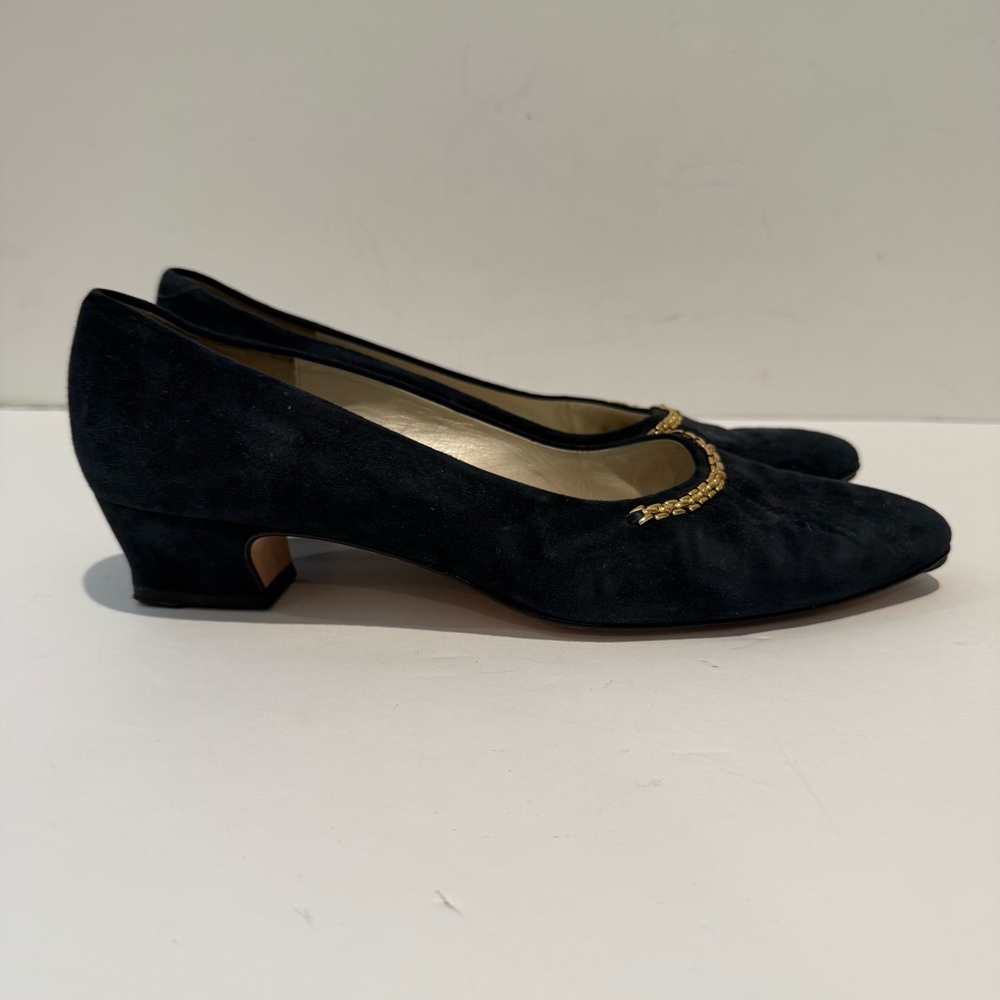 Nordstrom Classiques Dark Navy Suede Pump 9 1/2 M - Picture 4 of 7